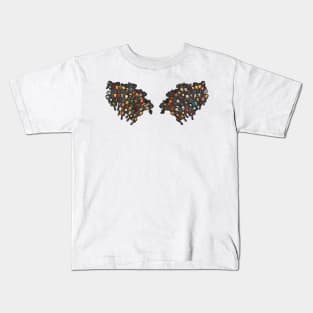 Black Demon Guitar Wings with Feathers Up Kids T-Shirt